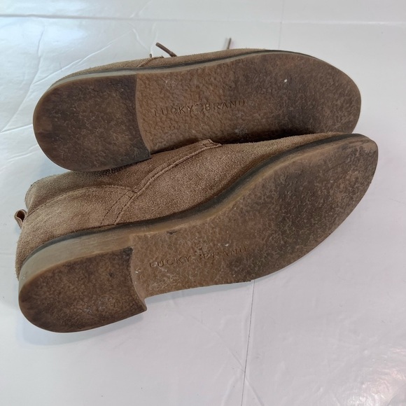 LUCKY Brand Garboh Tan Fall Desert Suede Leather Lace Up Chukka Ankle Bootie 8.5 - Picture 11 of 13